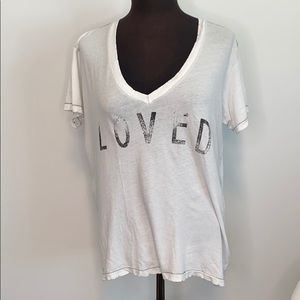 Current/Elliott v neck tee sugar loved
